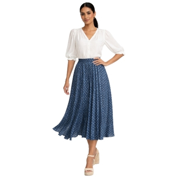 Max Studio Dresses & Skirts - Max Studio Navy Checkered A-Line Skirt. Size S.